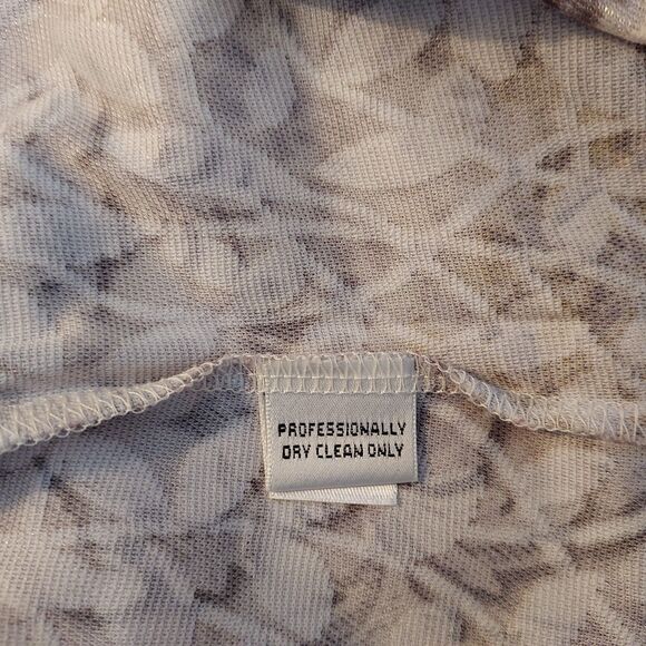 St John Collection Mock Neck Shirt Top Size 8 Long Sleeve Back Zip Mixed Print - Picture 9 of 13